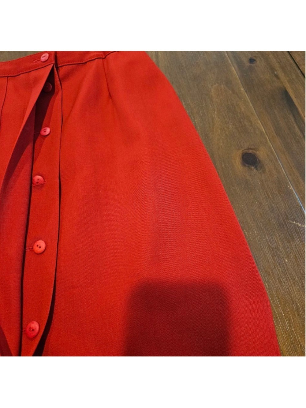 Women's Paola Rossini Red Pure New Wool Pleasted Midi Skirt Made in Italy 10 - Picture 14 of 15